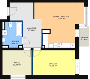 3 pokoje, mieszkanie 70,99 m², piętro 3, oferta nr 27, Bednarska 4, Łódź, Górna, ul. Bednarska 4