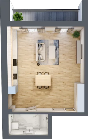 1 pokój, apartament 47,30 m², piętro 4, oferta nr 4_9, New Iron, Łódź, Śródmieście, ul. Andrzeja Struga 22