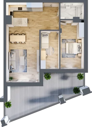 3 pokoje, apartament 76,53 m², piętro 1, oferta nr 1_2, New Iron, Łódź, Śródmieście, ul. Andrzeja Struga 22