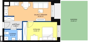 2 pokoje, mieszkanie 39,91 m², parter, oferta nr C-08, Królewicza Park, Szczecin, Północ, Niebuszewo-Bolinko, ul. Królewicza Kazimierza