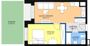 2 pokoje, mieszkanie 39,91 m², parter, oferta nr C-07, Królewicza Park, Szczecin, Północ, Niebuszewo-Bolinko, ul. Królewicza Kazimierza