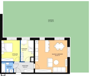 3 pokoje, mieszkanie 63,46 m², parter, oferta nr D-01, Królewicza Park, Szczecin, Północ, Niebuszewo-Bolinko, ul. Królewicza Kazimierza