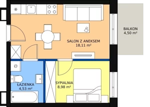 2 pokoje, mieszkanie 31,62 m², piętro 1, oferta nr D-10, Królewicza Park, Szczecin, Północ, Niebuszewo-Bolinko, ul. Królewicza Kazimierza
