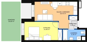 2 pokoje, mieszkanie 40,17 m², parter, oferta nr F-09, Królewicza Park, Szczecin, Północ, Niebuszewo-Bolinko, ul. Królewicza Kazimierza