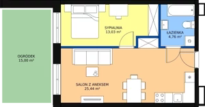 2 pokoje, mieszkanie 43,23 m², parter, oferta nr F-11, Królewicza Park, Szczecin, Północ, Niebuszewo-Bolinko, ul. Królewicza Kazimierza