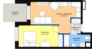 2 pokoje, mieszkanie 40,60 m², piętro 5, oferta nr F-64, Królewicza Park, Szczecin, Północ, Niebuszewo-Bolinko, ul. Królewicza Kazimierza