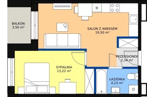 2 pokoje, mieszkanie 39,34 m², piętro 9, oferta nr F-89, Królewicza Park, Szczecin, Północ, Niebuszewo-Bolinko, ul. Królewicza Kazimierza