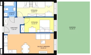 3 pokoje, mieszkanie 60,81 m², parter, oferta nr G-07, Królewicza Park, Szczecin, Północ, Niebuszewo-Bolinko, ul. Królewicza Kazimierza