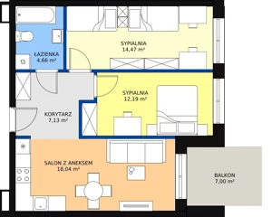 3 pokoje, mieszkanie 56,49 m², piętro 1, oferta nr G-20, Królewicza Park, Szczecin, Północ, Niebuszewo-Bolinko, ul. Królewicza Kazimierza