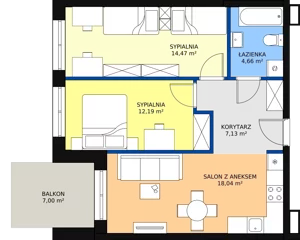 3 pokoje, mieszkanie 56,49 m², piętro 1, oferta nr G-21, Królewicza Park, Szczecin, Północ, Niebuszewo-Bolinko, ul. Królewicza Kazimierza
