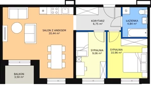 3 pokoje, mieszkanie 60,29 m², piętro 9, oferta nr G-99, Królewicza Park, Szczecin, Północ, Niebuszewo-Bolinko, ul. Królewicza Kazimierza