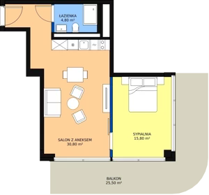 2 pokoje, apartament inwestycyjny 51,40 m², parter, oferta nr 017, Apollo Resort, Świnoujście, Dzielnica Nadmorska, ul. Uzdrowiskowa