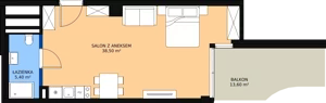 1 pokój, apartament inwestycyjny 43,90 m², parter, oferta nr 033, Apollo Resort, Świnoujście, Dzielnica Nadmorska, ul. Uzdrowiskowa