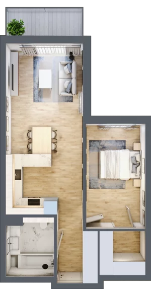 2 pokoje, mieszkanie 56,68 m², piętro 3, oferta nr 39, Apartamenty Home Premium, Ożarów Mazowiecki, ul. Piłsudskiego 6