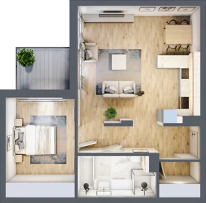 2 pokoje, mieszkanie 59,78 m², piętro 3, oferta nr 78, Apartamenty Home Premium, Ożarów Mazowiecki, ul. Piłsudskiego 6