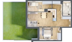 3 pokoje, apartament 59,69 m², parter, oferta nr H4, Nowe Żerniki Bieńkowskiego, Wrocław, Żerniki, Fabryczna, ul. Bieńkowskiego