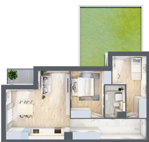 3 pokoje, apartament 59,88 m², parter, oferta nr K2, Nowe Żerniki Bieńkowskiego, Wrocław, Żerniki, Fabryczna, ul. Bieńkowskiego