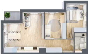 3 pokoje, apartament 60,16 m², piętro 1, oferta nr F7, Nowe Żerniki Bieńkowskiego, Wrocław, Żerniki, Fabryczna, ul. Bieńkowskiego