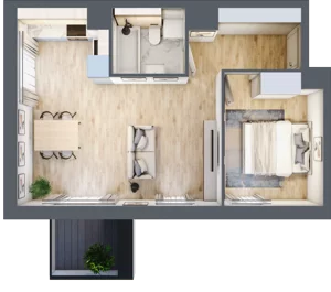 2 pokoje, apartament 42,97 m², piętro 2, oferta nr F12, Nowe Żerniki Bieńkowskiego, Wrocław, Żerniki, Fabryczna, ul. Bieńkowskiego