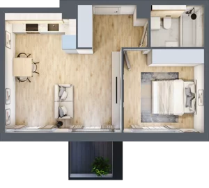 2 pokoje, apartament 43,52 m², piętro 2, oferta nr K20, Nowe Żerniki Bieńkowskiego, Wrocław, Żerniki, Fabryczna, ul. Bieńkowskiego
