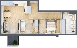 3 pokoje, apartament 55,14 m², piętro 3, oferta nr E21, Nowe Żerniki Bieńkowskiego, Wrocław, Żerniki, Fabryczna, ul. Bieńkowskiego
