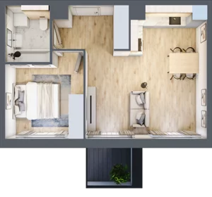 2 pokoje, apartament 42,93 m², piętro 3, oferta nr K38, Nowe Żerniki Bieńkowskiego, Wrocław, Żerniki, Fabryczna, ul. Bieńkowskiego