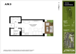 Mieszkanie 26,09 m², parter, oferta nr A_M9, Triton Kampinos III, Łomna-Las, ul. Wiśniowa 5