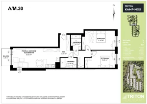 Mieszkanie 76,03 m², piętro 2, oferta nr A_M30, Triton Kampinos III, Łomna-Las, ul. Wiśniowa 5