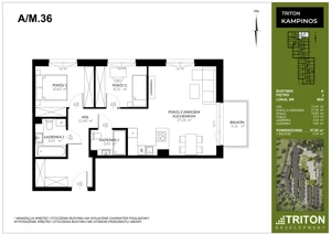 Mieszkanie 67,62 m², piętro 3, oferta nr A_M36, Triton Kampinos III, Łomna-Las, ul. Wiśniowa 5