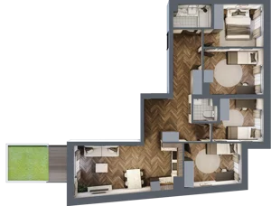 5 pokoi, mieszkanie 81,72 m², piętro 1, oferta nr ONH-C-KLF18-LM1, Osiedle Nowe Horyzonty - etap II, Bydgoszcz, Bartodzieje, ul. Fordońska 16-18