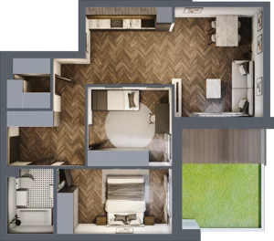 3 pokoje, mieszkanie 61,70 m², piętro 1, oferta nr ONH-C-KLF18-LM2, Osiedle Nowe Horyzonty - etap II, Bydgoszcz, Bartodzieje, ul. Fordońska 16-18