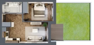 2 pokoje, mieszkanie 36,57 m², piętro 1, oferta nr ONH-C-KLF18-LM3, Osiedle Nowe Horyzonty - etap II, Bydgoszcz, Bartodzieje, ul. Fordońska 16-18