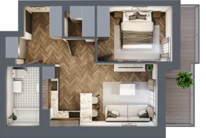 2 pokoje, mieszkanie 40,32 m², piętro 2, oferta nr ONH-C-KLF18-LM12, Osiedle Nowe Horyzonty - etap II, Bydgoszcz, Bartodzieje, ul. Fordońska 16-18