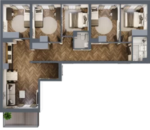 6 pokoi, mieszkanie 99,18 m², piętro 2, oferta nr ONH-C-KLF18-LM16, Osiedle Nowe Horyzonty - etap II, Bydgoszcz, Bartodzieje, ul. Fordońska 16-18