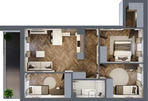 4 pokoje, mieszkanie 66,48 m², piętro 3, oferta nr ONH-C-KLF16-LM11, Osiedle Nowe Horyzonty - etap II, Bydgoszcz, Bartodzieje, ul. Fordońska 16-18