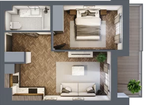 2 pokoje, mieszkanie 36,56 m², piętro 3, oferta nr ONH-C-KLF18-LM19, Osiedle Nowe Horyzonty - etap II, Bydgoszcz, Bartodzieje, ul. Fordońska 16-18