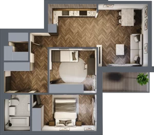 3 pokoje, mieszkanie 59,94 m², piętro 4, oferta nr ONH-C-KLF18-LM26, Osiedle Nowe Horyzonty - etap II, Bydgoszcz, Bartodzieje, ul. Fordońska 16-18