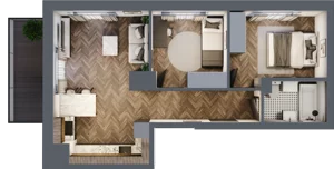 3 pokoje, mieszkanie 47,23 m², piętro 6, oferta nr ONH-C-KLF16-LM27, Osiedle Nowe Horyzonty - etap II, Bydgoszcz, Bartodzieje, ul. Fordońska 16-18