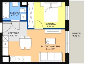 2 pokoje, mieszkanie 36,19 m², piętro 1, oferta nr AA2.3, PUR na Kamionku, Warszawa, Praga Południe, Kamionek, ul. Żupnicza