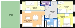 4 pokoje, mieszkanie 63,78 m², parter, oferta nr AB1.3, PUR na Kamionku, Warszawa, Praga Południe, Kamionek, ul. Żupnicza