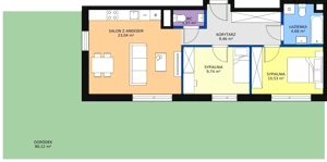 3 pokoje, mieszkanie 59,02 m², parter, oferta nr AD1.3, PUR na Kamionku, Warszawa, Praga Południe, Kamionek, ul. Żupnicza