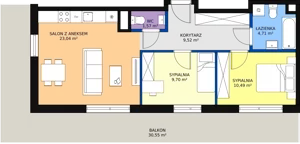 3 pokoje, mieszkanie 59,03 m², piętro 1, oferta nr AD2.3, PUR na Kamionku, Warszawa, Praga Południe, Kamionek, ul. Żupnicza