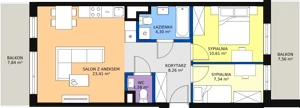 3 pokoje, mieszkanie 55,50 m², piętro 3, oferta nr AD4.1, PUR na Kamionku, Warszawa, Praga Południe, Kamionek, ul. Żupnicza