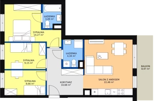 4 pokoje, mieszkanie 73,07 m², piętro 1, oferta nr AF2.3, PUR na Kamionku, Warszawa, Praga Południe, Kamionek, ul. Żupnicza