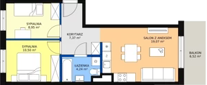 3 pokoje, mieszkanie 50,13 m², piętro 1, oferta nr AF2.1, PUR na Kamionku, Warszawa, Praga Południe, Kamionek, ul. Żupnicza
