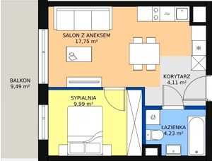 2 pokoje, mieszkanie 36,08 m², piętro 2, oferta nr AB3.3, PUR na Kamionku, Warszawa, Praga Południe, Kamionek, ul. Żupnicza