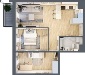 3 pokoje, mieszkanie 51,56 m², piętro 1, oferta nr M16, Prato Park, Kraków, Czyżyny, ul. Na Łąkach