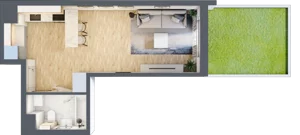 1 pokój, mieszkanie 30,25 m², parter, oferta nr M77, Prato Park, Kraków, Czyżyny, ul. Na Łąkach