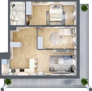 3 pokoje, mieszkanie 63,38 m², piętro 1, oferta nr M83, Prato Park, Kraków, Czyżyny, ul. Na Łąkach