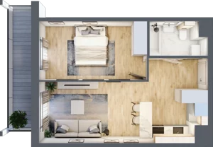 2 pokoje, mieszkanie 40,36 m², piętro 1, oferta nr M91, Prato Park, Kraków, Czyżyny, ul. Na Łąkach